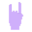 PixelatedHeavyMetalHand_NoSupports.stl Pixelated Heavy Metal Hand