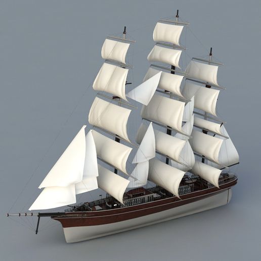 🚢 Historic Sailing Ship 3D model・ 3D File for 3D printing