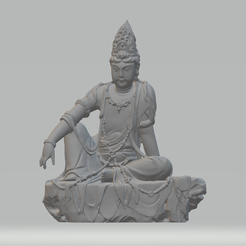 1.png Statue de Bouddha Guanyin Bodhisattva Modèle d'impression 3D