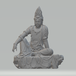 1.png Guanyin Bodhisattva Buddha Statue 3D-Druck Modell