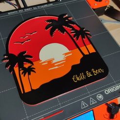 2.jpg Palm tree plate with the phrase 'chill & beer'