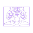 Tiger Man 200x150.stl Máscara de tigre - Litografia com moldura