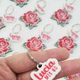 foto2.jpeg Pink Keychain - Valentine's Day Flower - Rose Flower