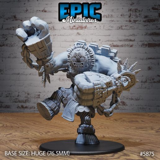 Platform Golem Attack ‧ DnD Miniature ‧ Tabletop Miniatures ‧ Gaming Monster ‧ 3D Model ‧ RPG ‧ DnDminis ‧ STL FILE