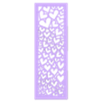 HeartsBookmark.stl Bookmark with hearts