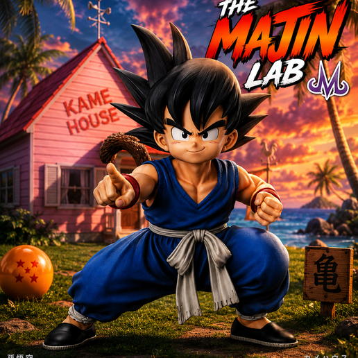 LIFE SIZE Dragonball Kid Goku – Pointing Pose Edition (1270mm) 256x Cut