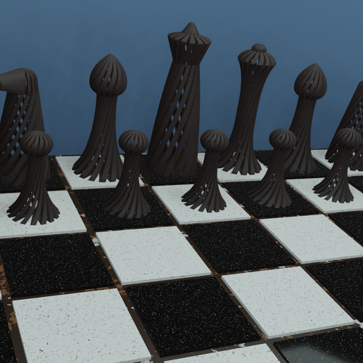 2Black.png Twisted Chess Set Unique Hollow