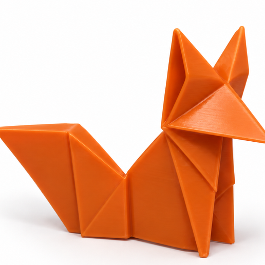 Fox origami 3D model
