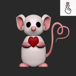 mouse-with-a-heart.jpg Fichier STL ADORE MOUSE🐭❤️・Design imprimable en 3D à télécharger, JDrevion