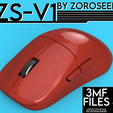 ZS-V1-Etsy-Thumbnail.png ZS-V1, 3D Printed Symmetric Wireless Mouse for Logitech G305 based on Vaxee XE