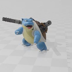1.JPG Free STL file Pokemon Tortank with gatling gun・Object to download and to 3D print