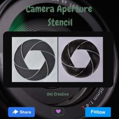 Camera-Aperture-Stencil.jpg Fichier STL Pochoir pour l'ouverture de l'appareil photo・Plan imprimable en 3D à télécharger