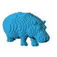 2.png Pixel Hippo / Hippopotamus low-poly 3d model