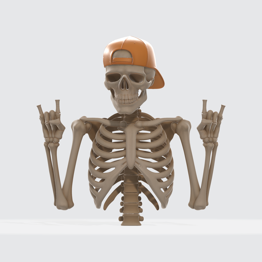 🆒 Cool Skeleton with Cap | Rock On Skeleton Figurine | Gothic Halloween ...