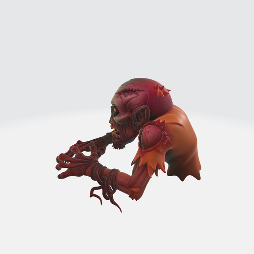 👹 3D Printed Crawling Ghoul | Horror Miniature, Undead Monster Model ...