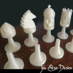 JeuChessBlancs.JPG Fichier 3D Jeu Echecs Chess Design・Plan pour impression 3D à télécharger