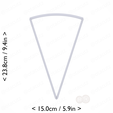 1-10_of_pie~9in-cm-inch-top.png Slice (1∕10) of Pie Cookie Cutter 9in / 22.9cm