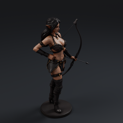 Elven Huntress 3D printable STL miniature