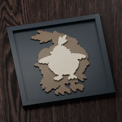 Mandibuzz Line - Pokemon Silhouette Frame | Gen 5 sprite style | STL