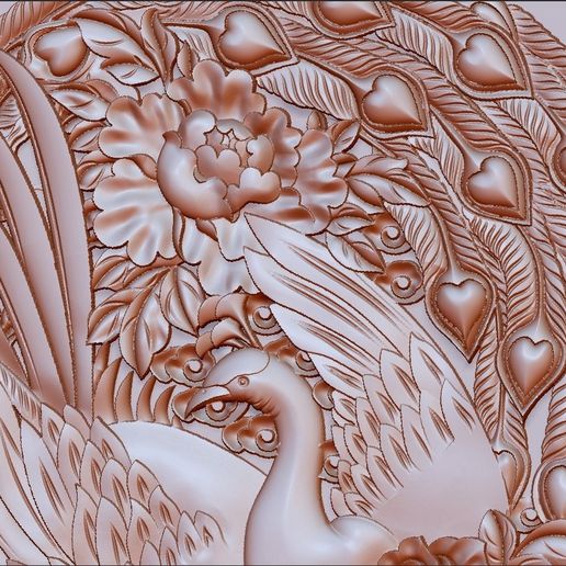 circularPhoenix5.jpg Phoenix 3d model of bas-relief