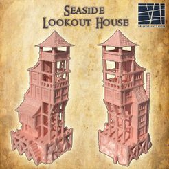 SeasideLookout-House-1-re.jpg 3D file Seaside Lookout House 28 mm Tabletop Terrain・Model to download and 3D print