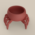 04528.png Cute Crab Planter - Adorable Beach Animal Pot - Summer Decor STL