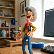 l.l.png Lucky Luke STL File, Cowboy 3D Print Model, FDM Miniature Figure