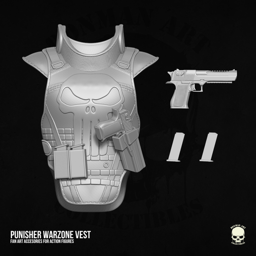 Punisher Warzone Vest 3D printable files for action figures