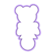 bear rattle 4.75in.stl 4 sizes - Teddy Bear Rattle Cookie Cutter - SHARP cutting edges!