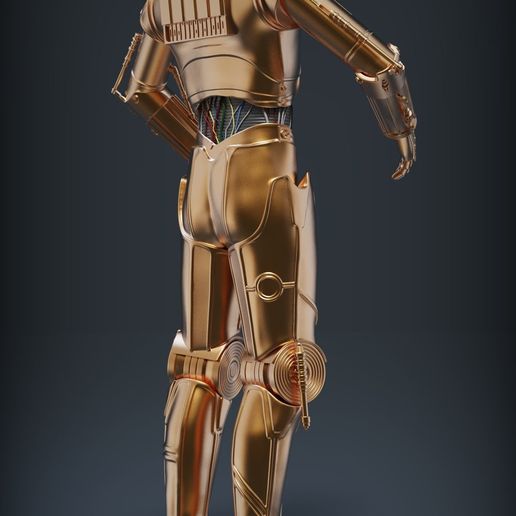 c-3po-protocol-droid-from-star-wars-3d-model-obj-fbx-stl-ztl-(4).jpg Archivo STL Modelo de impresión 3D del droide de protocolo C-3PO de Star Wars・Objeto para impresora 3D para descargar, modsu