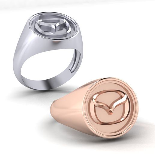 🚗 Mazda signet gold ring・ STL File for 3D printing and CNC