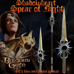 pre.jpg STL file Spear of Night/Evening Baldurs Gate 3・3D print design to download