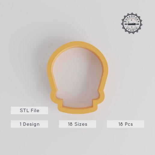 product_156-01_main.jpg Skull Shape Cutter Set, 18 Sizes 0.75"-5.00", Ideal for Cookies & Fondant, Clay, Danger Skull, Death Icon