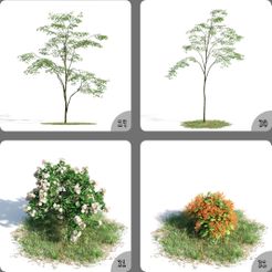 EbTw5az4.jpeg Fichier 3D Arbre long vert et fleurs de plantes Modèle 3D 29-32・Modèle à imprimer en 3D à télécharger