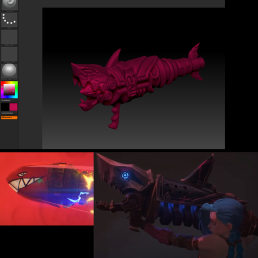 JINX SHARLbAZOOKA LEAGUE OF LEGEND ARCANE COSPLAY 3D model