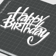Happy-birthday-1.png Cake topper cumpleaños feliz 4 variantes diferentes - impresión 3D y archivos láser - DXF, AI, STL