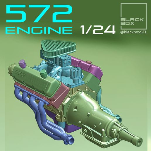 e2.jpg Download file 572 ENGINE 1-24th for modelkits and diecast • 3D printer template, BlackBox