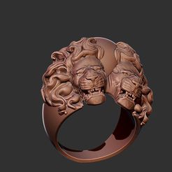 TL1.jpg Download OBJ file Two Lions Ring 3D print model • 3D print design, Joneto