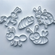 1-Cover-Bug-set-1.png Bugs - set of 5 cutters - for cookies - fondant - playdough and education