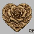Romantic-Heart-of-Roses-Relief-No2-STL-file-for-3d-print-or-CNC-4.jpg Romantic Heart of Roses Relief No2 STL file for 3d print or CNC