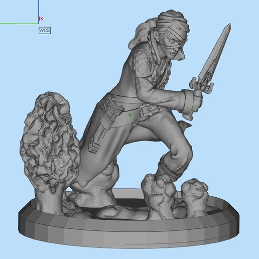 Female assasin fixed for print and on a base 3D model