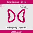 1.png Butterfly Wings Clay Cutters, 7 sizes