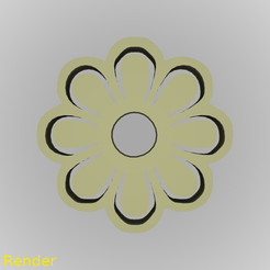 keychain-flower-001-render-1.png Download free STL file Flower Silhouette Key Chain • Design to 3D print, GadgetPrint