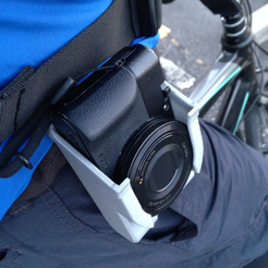 Capture d’écran 2017-05-30 à 14.39.04.png Free STL file SONY DSC-RX100 holster with belt loop・3D printable model to download