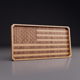 0000.png USA Flag Tray - CNC Files For Wood, 3D STL Model