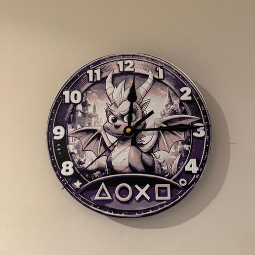 🕰️ Spyro Wall Clock Inspired by Classic Playstation・ 3MF File for 3D ...
