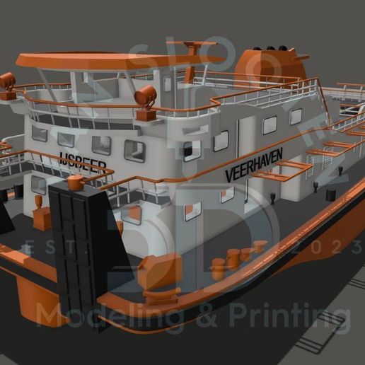 🛥️ Bateau-pousseur Veerhaven・Fichier STL pour Impression 3D・Cults