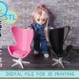 V2_Pink_Black_PC_Chair_ETSY_.jpg Office Swivel Chair -1:12 scale modern furniture for dollhouses