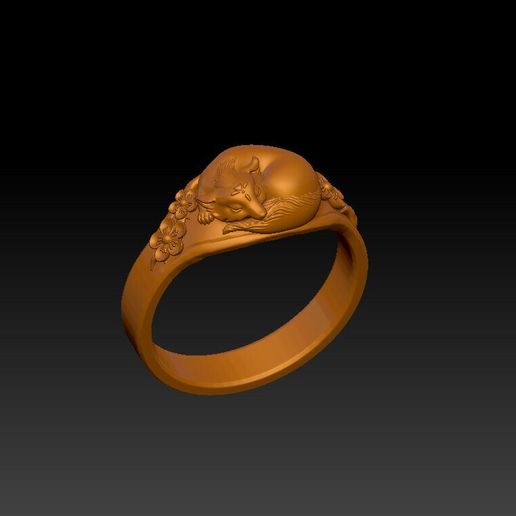 Flower Fox Ring 3D model