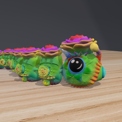 3_005.png WORM_ROSE- ARTICULATING FLEXI WIGGLE PET, PRINT IN PLACE